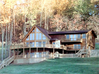 Half My House from High Peak Deception<br>Photograph © Colonial Structurers Cedar Log Homes