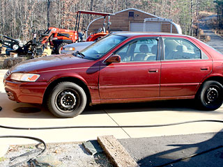 1999 Red Camry from High Peak Deception Non-Fiction Novel by Marla Gates
